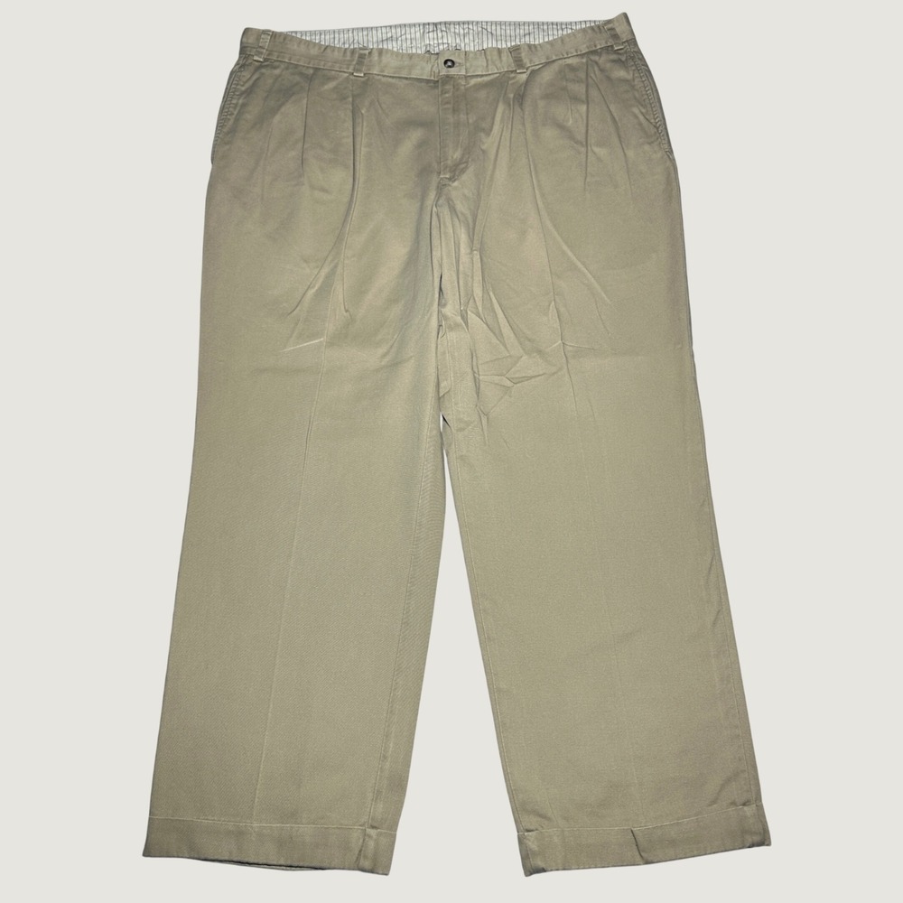 Bills Khakis M2P Pants Mens 42x30 Pleated Cuffed Twill Cotton Chino Tan USA Made